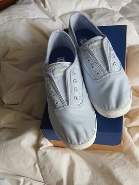 Keds Womens Slip-On Canvas Loafers in Pale Blue